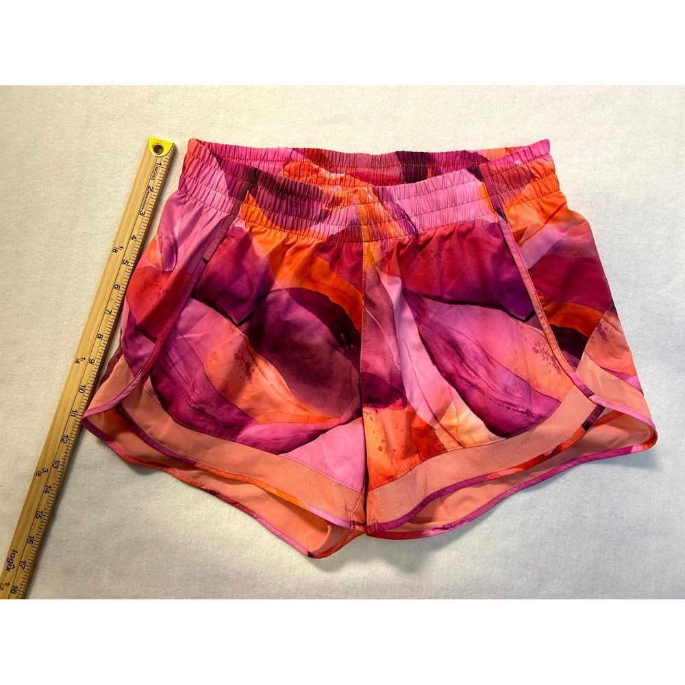 Athlet Printed Mesh Racer Run Shorts 4" Workout Running Watercolor Size Small - Picture 12 of 13